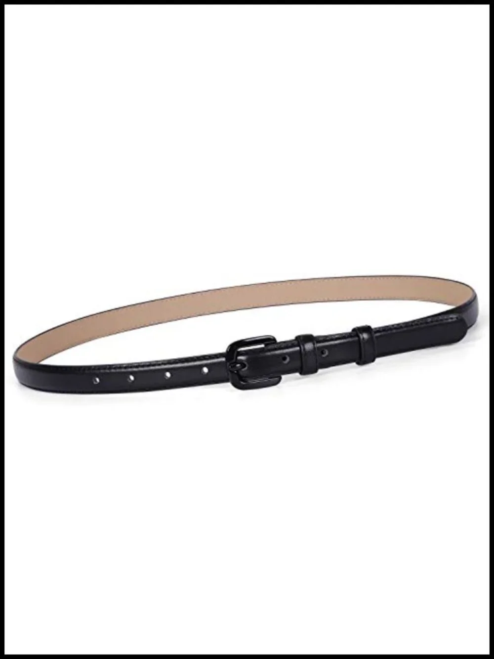 Women's Skinny Leather Belt Thin Waist Pin Buckle Vintage Style